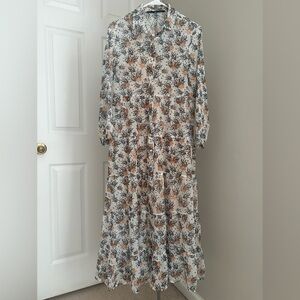 2 Piece Floral Button-Up Dress